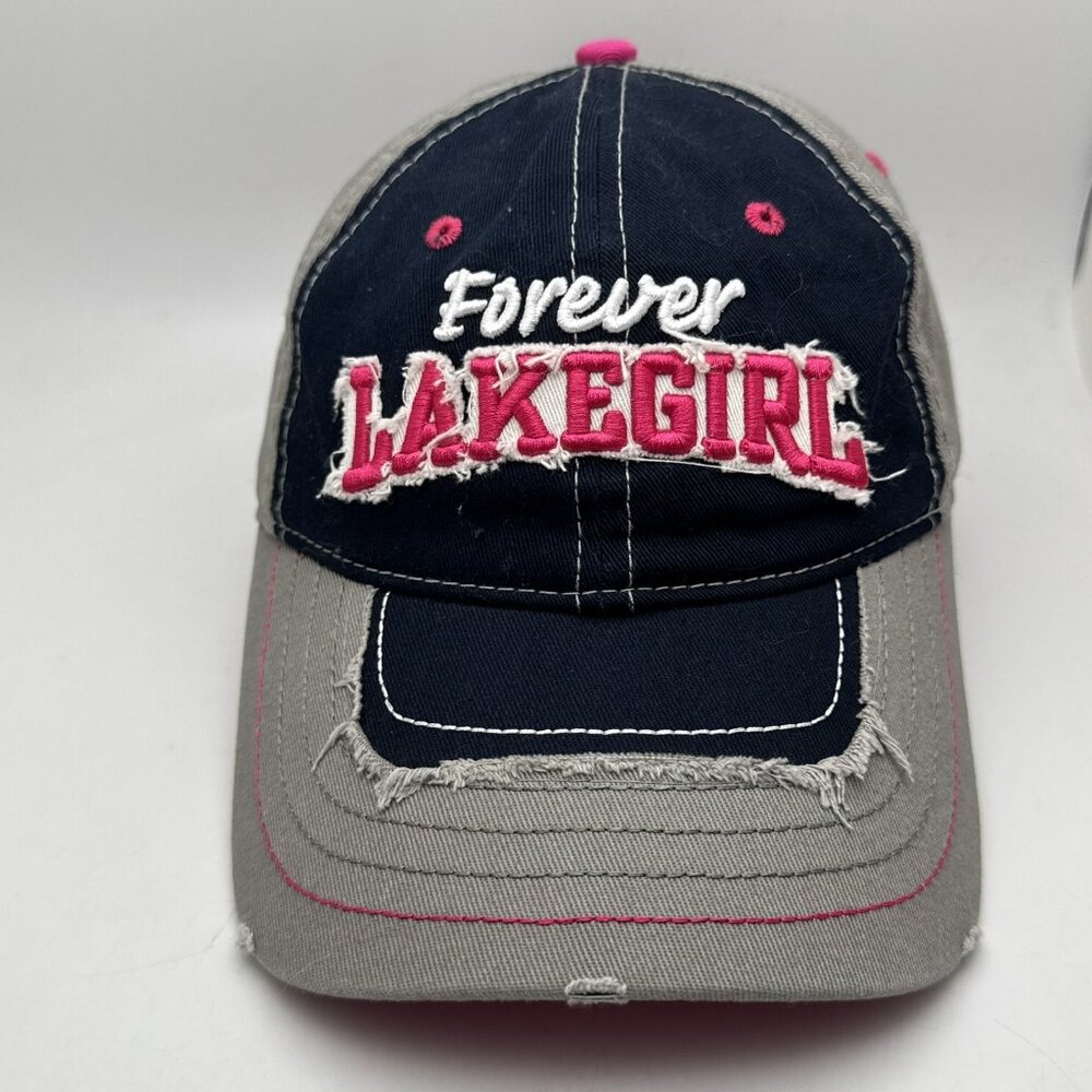 Lakegirl Forever LAKEGIRL Trucker Hat Distressed Trucker Hat Women's Navy Gray